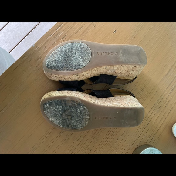 Michelle D Navy elastic cork wedge 8/38 sandals - Picture 4 of 4